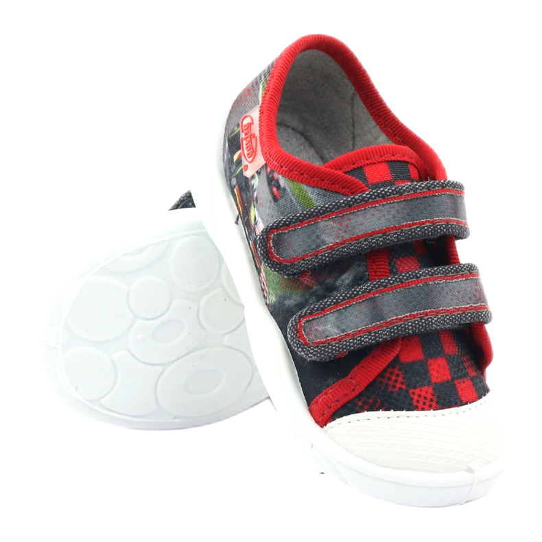 Befado calzado infantil, sneakers, pantuflas 907p093 rojo gris 3
