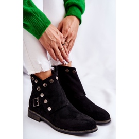 S.Barski Botas de ante de mujer con hebilla S. Barski Black Merk negro 5