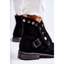 S.Barski Botas de ante de mujer con hebilla S. Barski Black Merk negro 2