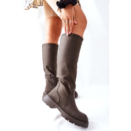 S.Barski Botas caqui Whats Going On High para mujer verde 7