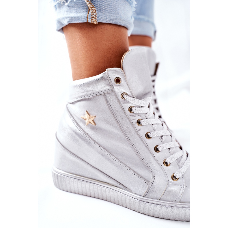 Lewski Shoes Zapatos Deportivos Mujer en Piel Lewski Silver 3079 plata 1