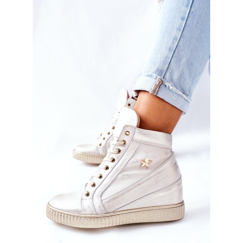 Lewski Shoes Zapatos Deportivos Mujer en Piel Lewski Golden 3079 dorado 1