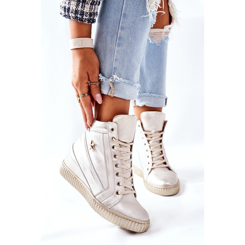 Lewski Shoes Zapatos Deportivos Mujer en Piel Lewski Golden 3079 dorado 2