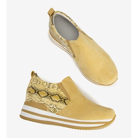 Zapatillas mostaza en la cuña Infinitale amarillo 3