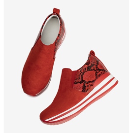 Zapatillas rojas en la cuña Infinitale rojo 2