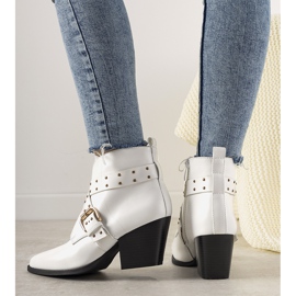 Botas Jodhpur blancas con hebilla y tachuelas Rubio blanco 1
