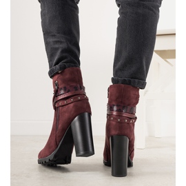 Botas de mujer barella de ante granate en el poste rojo 2