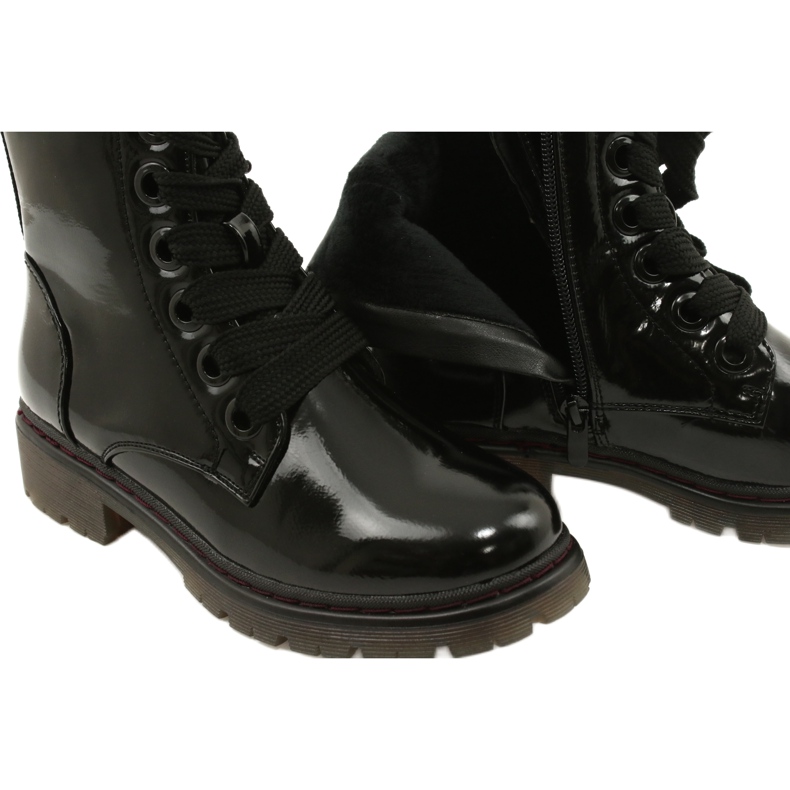 Evento Boots clásicos de mujeres Boots barnished Evalo 21BT35-4233 Negro 6
