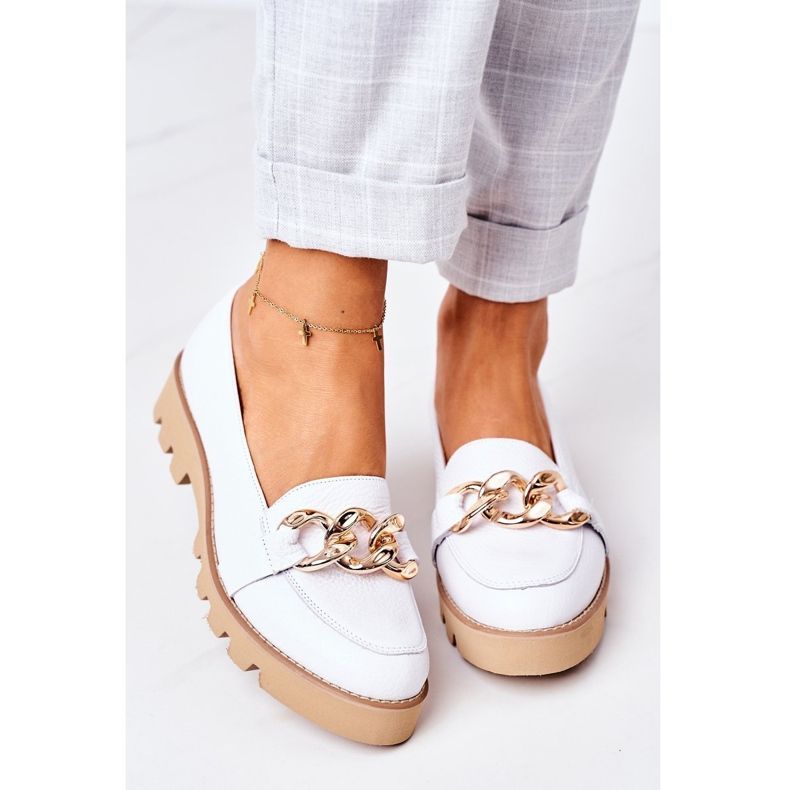 Mocasines de piel Lewski Shoes 3040 White blanco 4