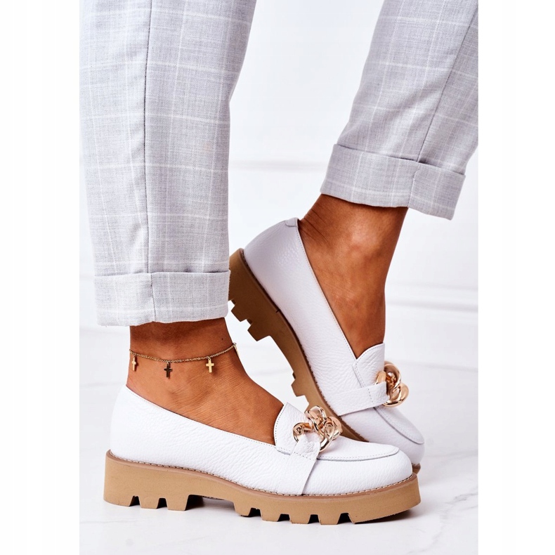Mocasines de piel Lewski Shoes 3040 White blanco 5