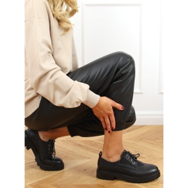 Negro 9586 Mocasines negros con cordones 2
