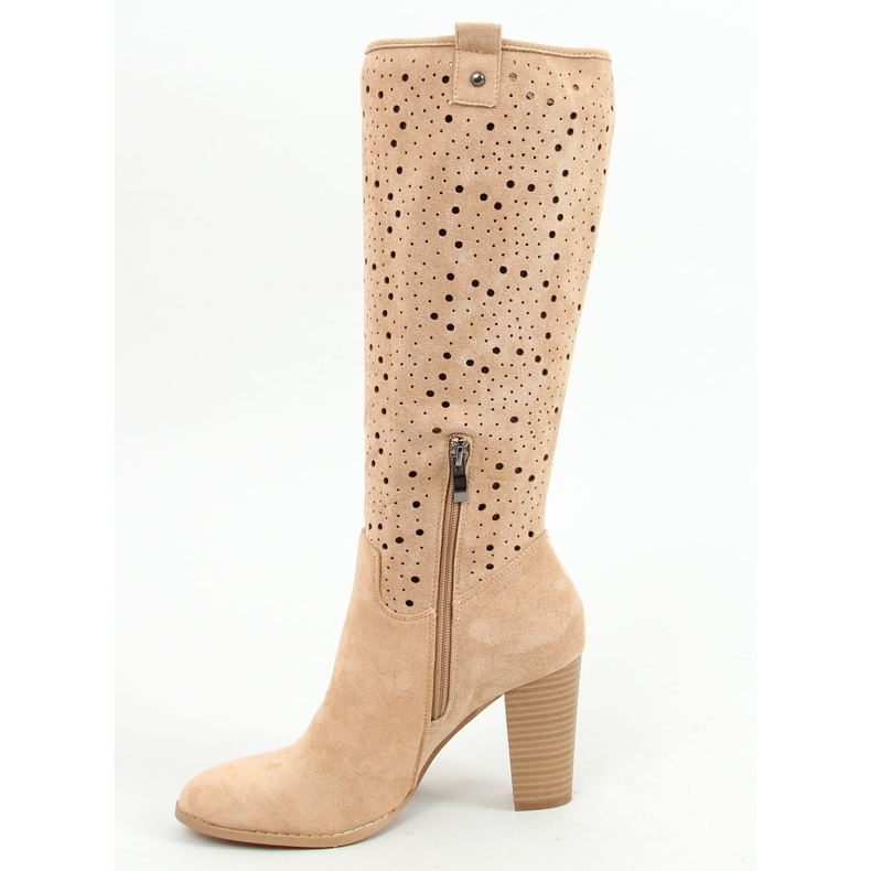 Botas de tacones calados beige RT89956 Beige 1