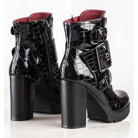 Erynn Botas de tacón alto de moda negro 4