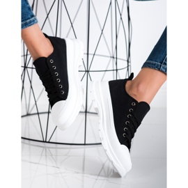 SHELOVET Zapatillas de deporte de moda textil negro 3
