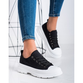 SHELOVET Zapatillas de deporte de moda textil negro 2 SHELOVET Zapatillas de deporte de moda textil negro 2