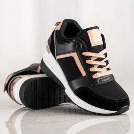 SHELOVET Zapatillas de deporte de cuña negro 1