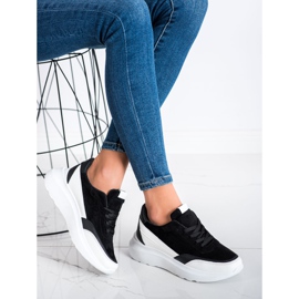 SHELOVET Zapatillas de ante negras negro 3