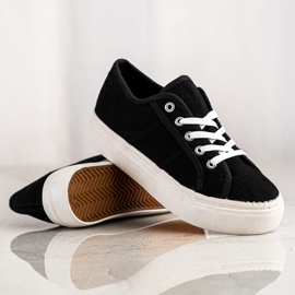 Bella Star Zapatillas negras en la plataforma negro 4