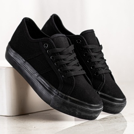 Bella Star Zapatillas negras en la plataforma negro 4