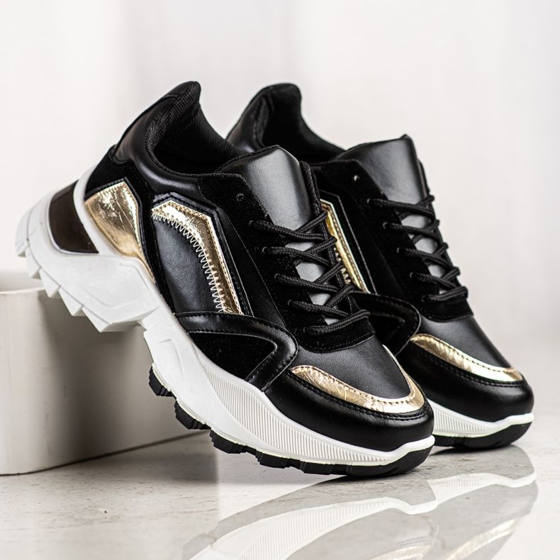 SHELOVET Zapatillas con estilo negro 2 SHELOVET Zapatillas con estilo negro 2