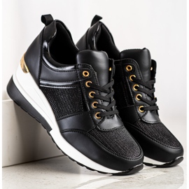 Diamantique Zapatillas de cuña negras negro 2