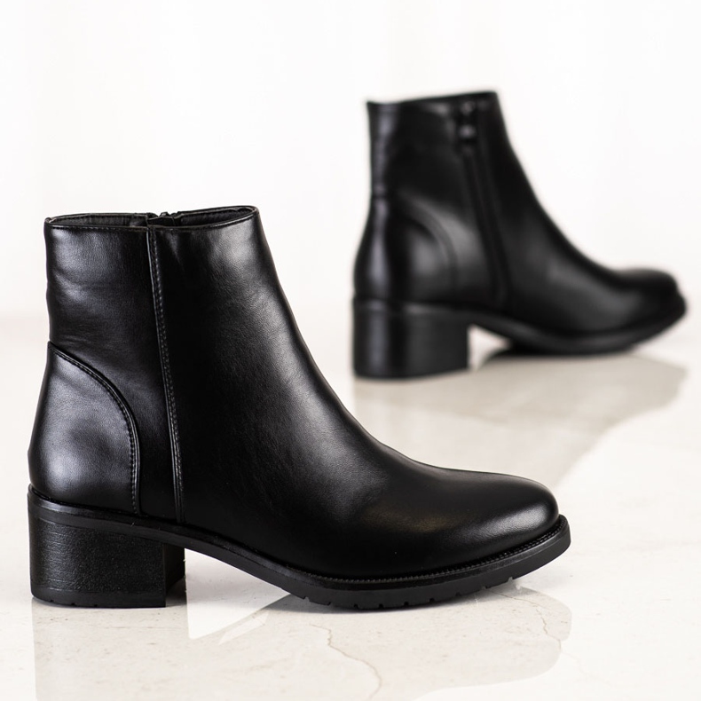 Lovery Botas casuales de cuero ecológico negro 2