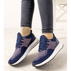 Zapatillas deportivas mujer thailand azul marino rosado 1