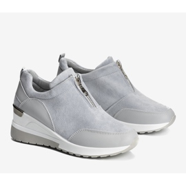 Zapatillas con cuña de ante gris Velasco 2