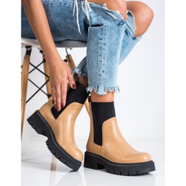 Seastar Botas Chelsea en la plataforma de la moda beige marrón 1
