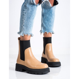 Seastar Botas Chelsea en la plataforma de la moda beige marrón 4