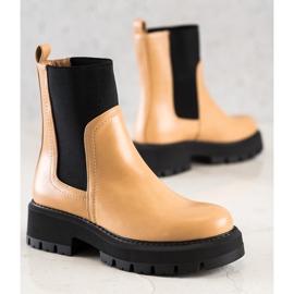 Seastar Botas Chelsea en la plataforma de la moda beige marrón 3