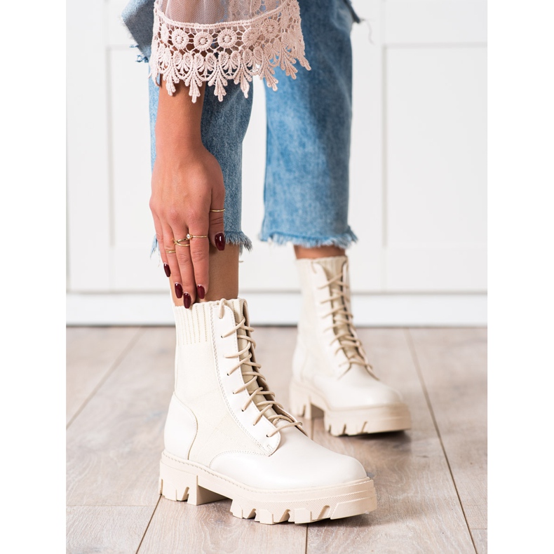 Seastar Trabajadores sin cordones con un calcetín beige 2 Seastar Trabajadores sin cordones con un calcetín beige 2