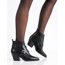 Lucky Shoes Botas de rock en el poste negro 1 Lucky Shoes Botas de rock en el poste negro 1