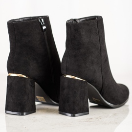 SHELOVET Botas de ante de tacón alto negro 3