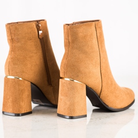 SHELOVET Botas de ante de tacón alto marrón 2