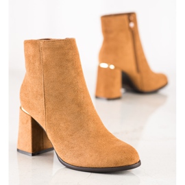 SHELOVET Botas de ante de tacón alto marrón 3