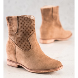 SHELOVET Botas de vaquero en una cuña marrón 3