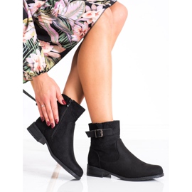 SHELOVET Botines casuales de gamuza negro 3