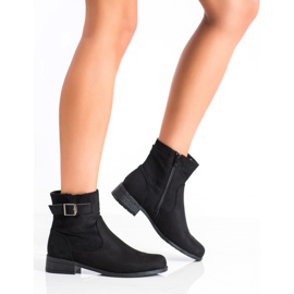 SHELOVET Botines casuales de gamuza negro 2