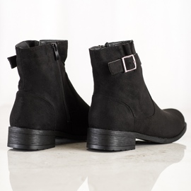 SHELOVET Botines casuales de gamuza negro 4