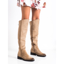 Botas VINCEZA de ante casual beige 1