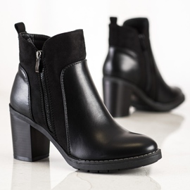 Diamantique Botas casual de tacón alto negro 1