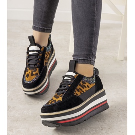 Deportivas negras con suela alta Debbi marrón negro 1