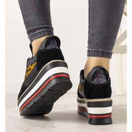 Deportivas negras con suela alta Debbi marrón negro 2