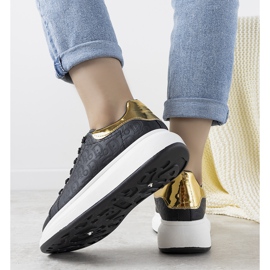 Zapatillas negras con patrones de moda Valeria negro 1