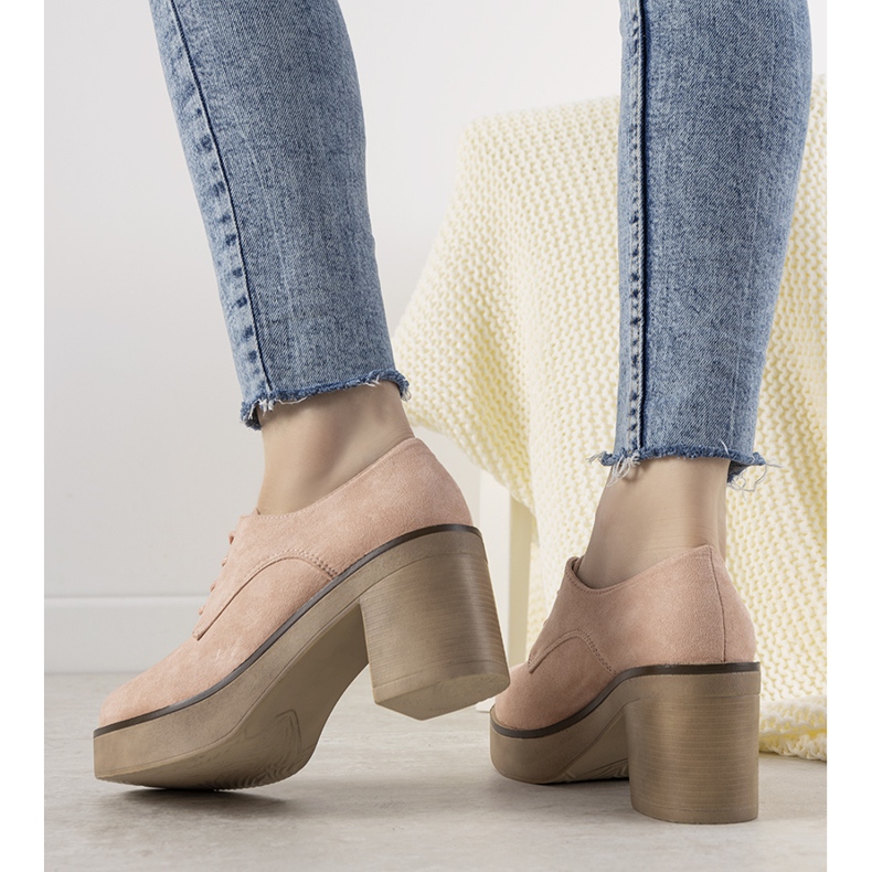 Botines rosas con cordones en el poste de Cortona rosado 1 Botines rosas con cordones en el poste de Cortona rosado 1