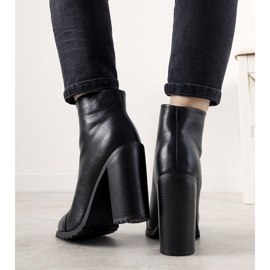 Botas de mujer elegantes negras en el poste de Aland negro 2