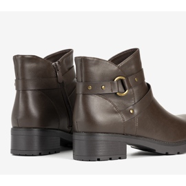 Botines planos lisos con rayas marrones de Danisa marrón 2