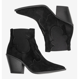 Bota cowboy negra de mujer con elástico Barela negro 3