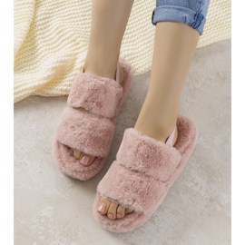 Zapatillas de mujer rosa con goma elástica y pelo Rosales 1